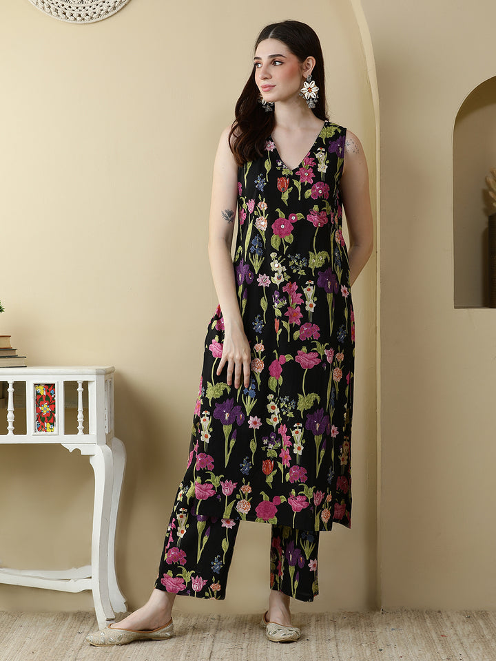 Straight Pure Cotton Printed Kurta Set