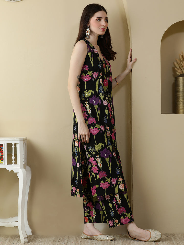 Straight Pure Cotton Printed Kurta Set