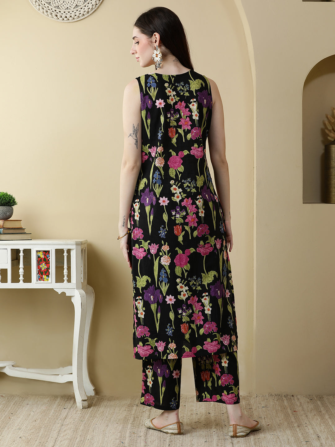 Straight Pure Cotton Printed Kurta Set
