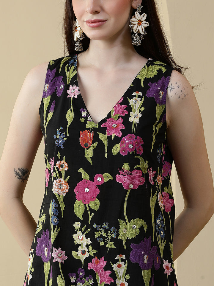 Straight Pure Cotton Printed Kurta Set