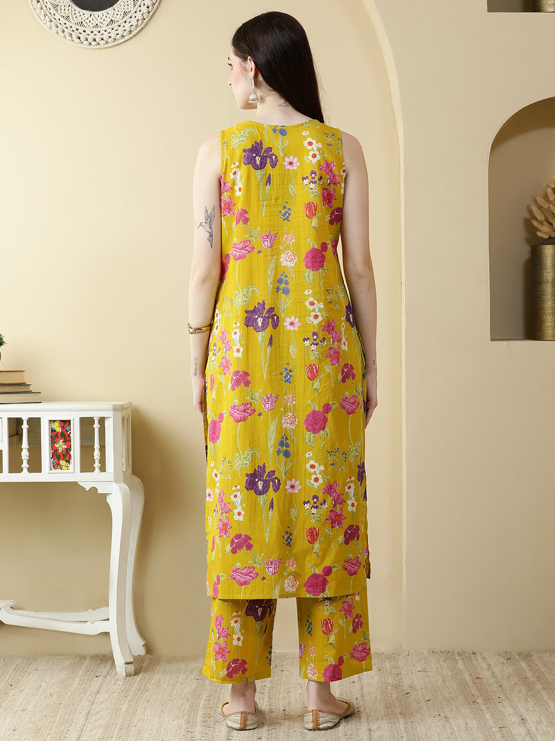 Straight Pure Cotton Printed Kurta Set