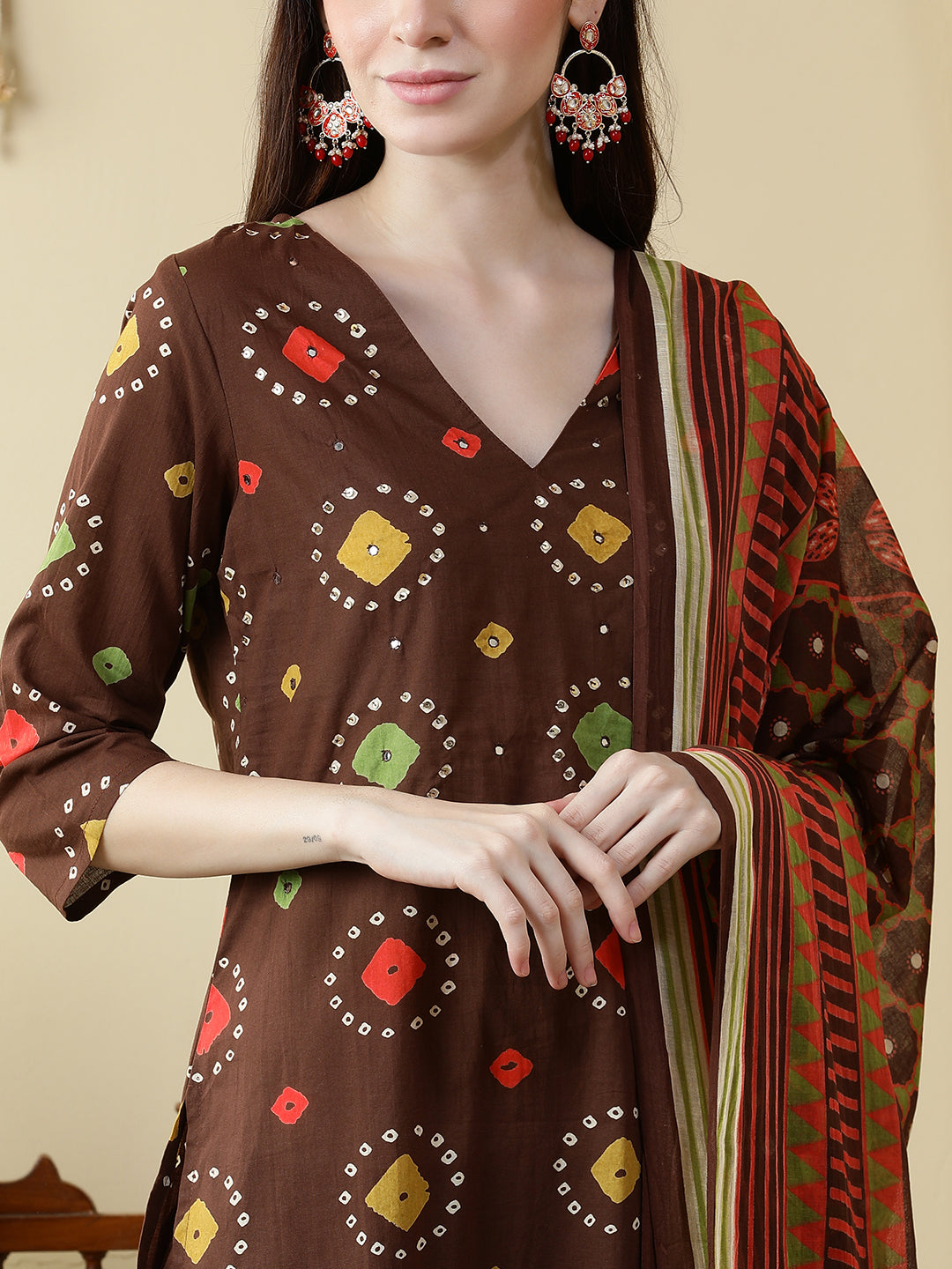 Straight Pure Cotton Printed Kurta Set With Dupatta