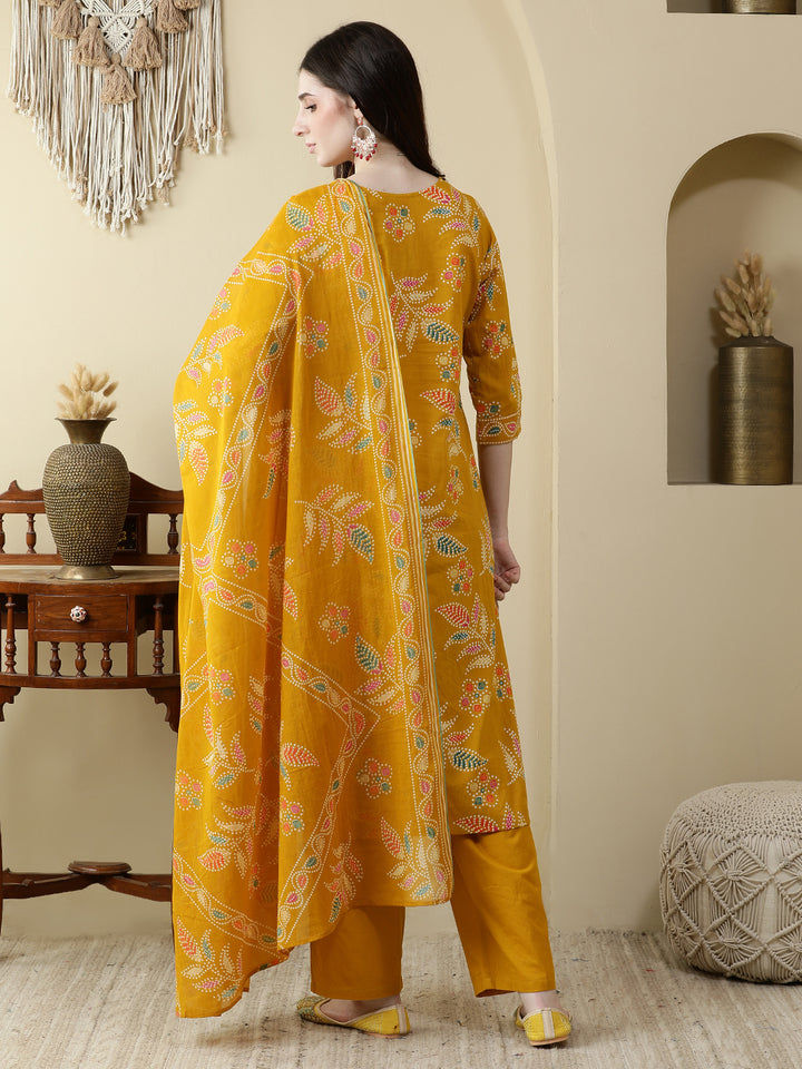 Straight Pure Cotton Printed Kurta Set With Dupatta