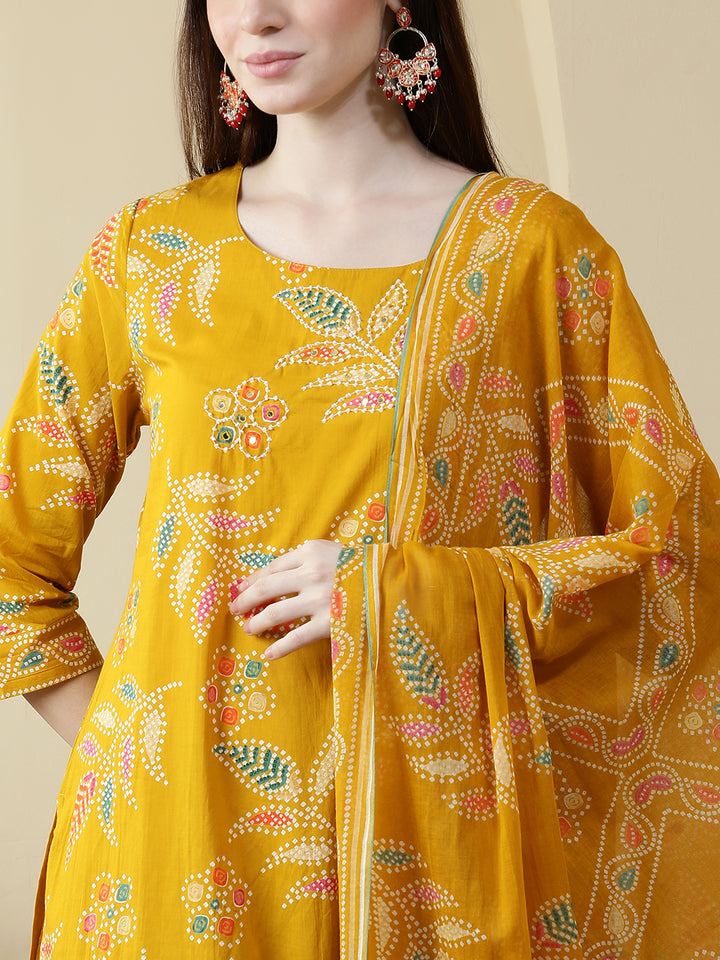 Straight Pure Cotton Printed Kurta Set With Dupatta