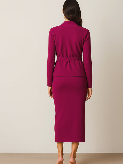 Fuchsia Strappy Bodycon Dress With Shrug