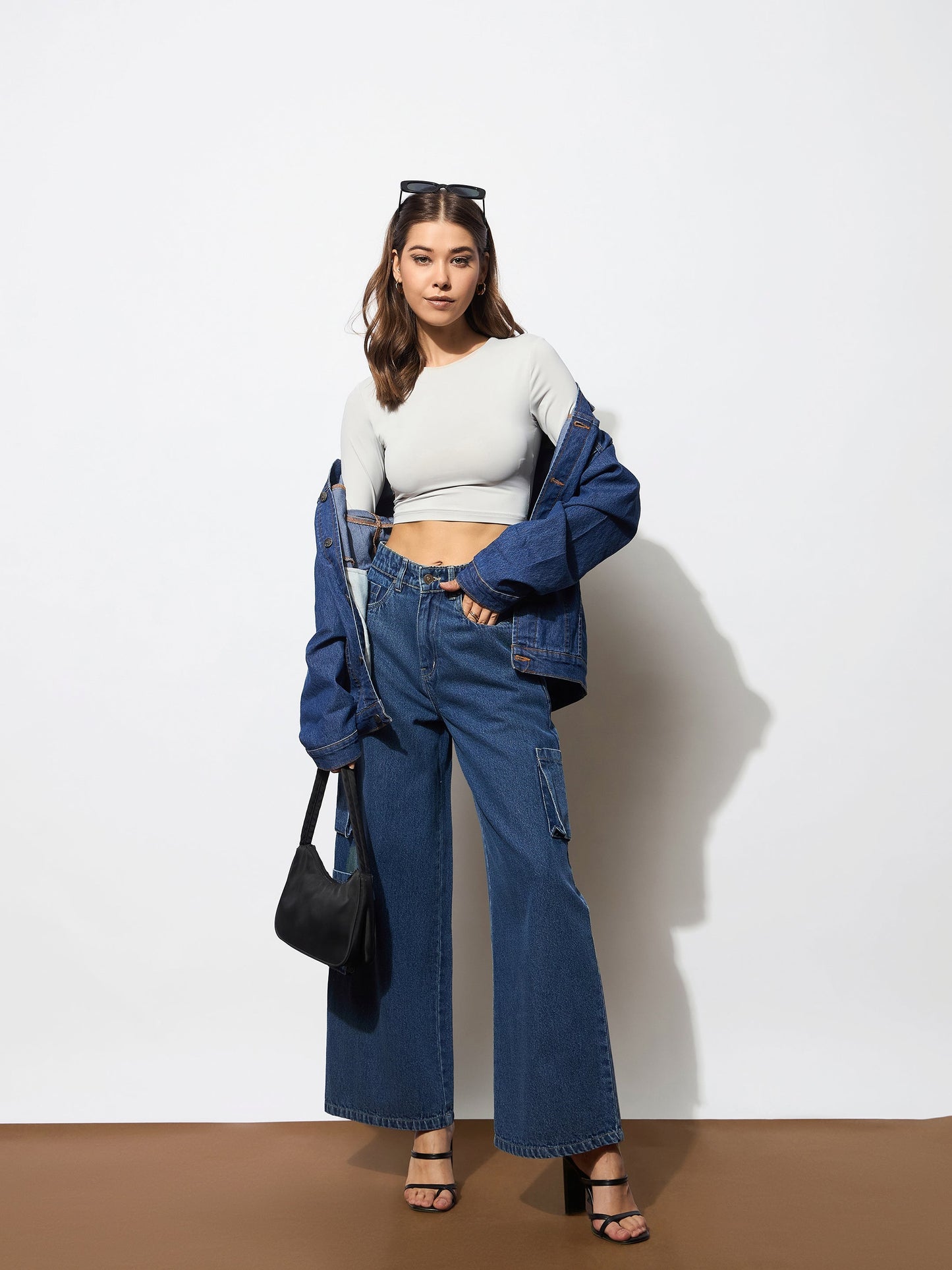 Blue Box Pocket Straight Cargo Jeans