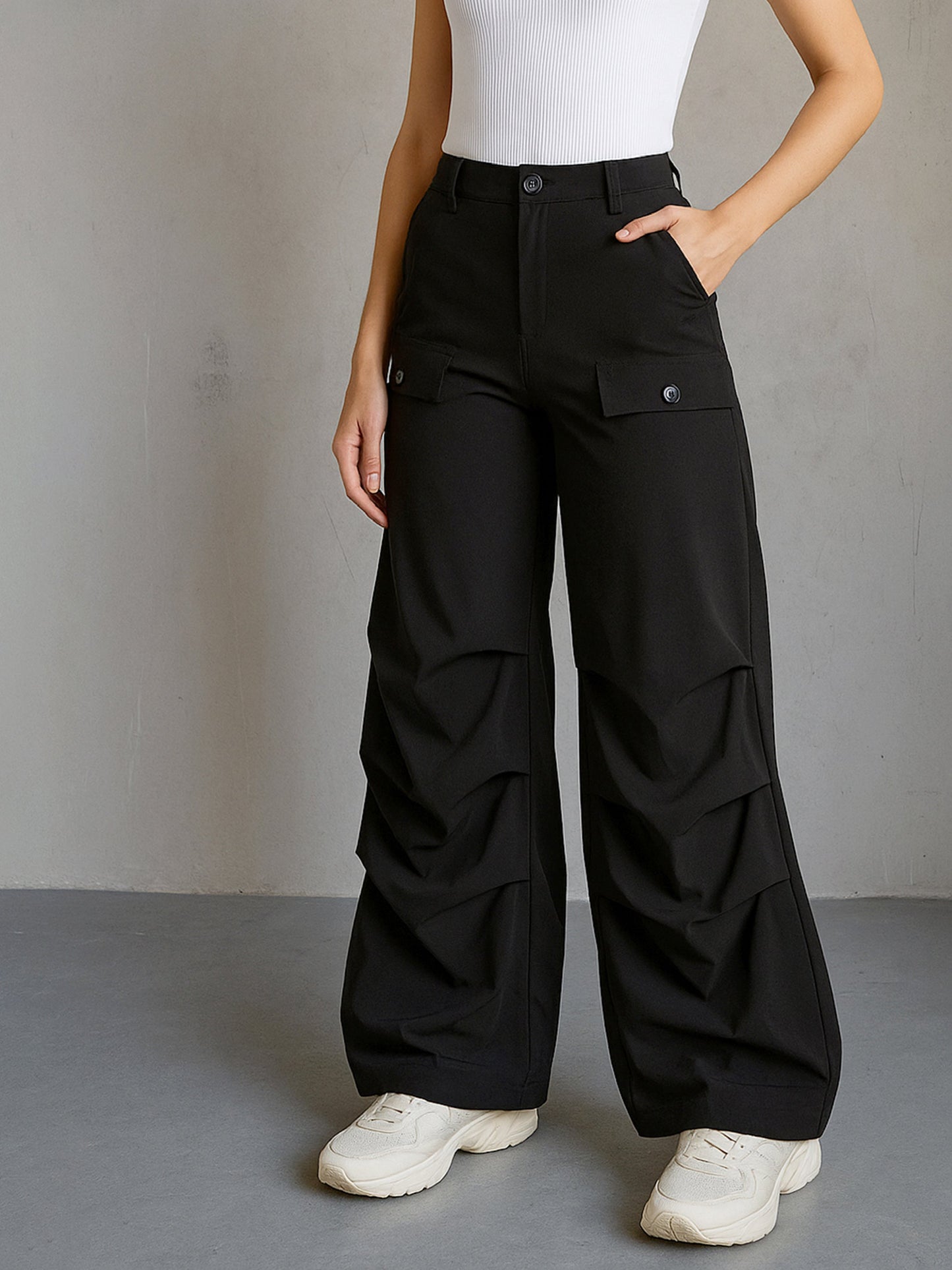 Black Parachute Pintuck Cargos