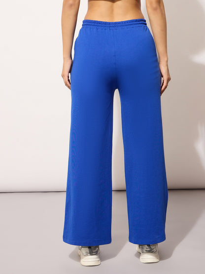 Blue Terry PARIS Print Track Pants