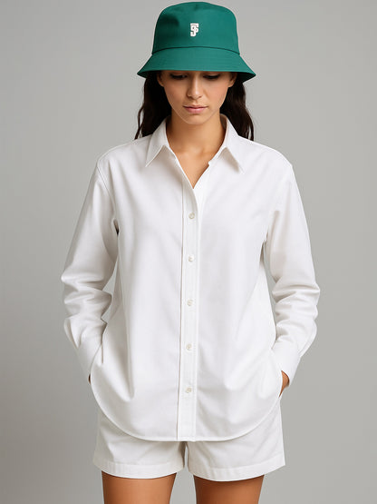 White Poplin Oversized Shirt