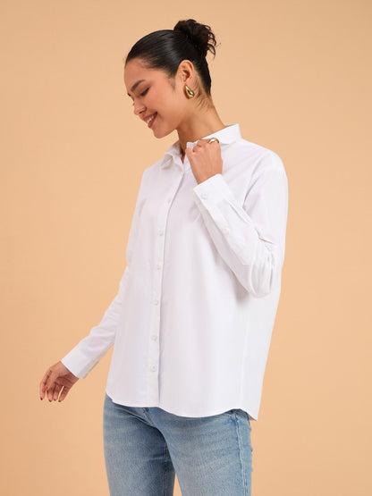 White Poplin Oversized Shirt