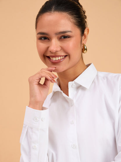 White Poplin Oversized Shirt