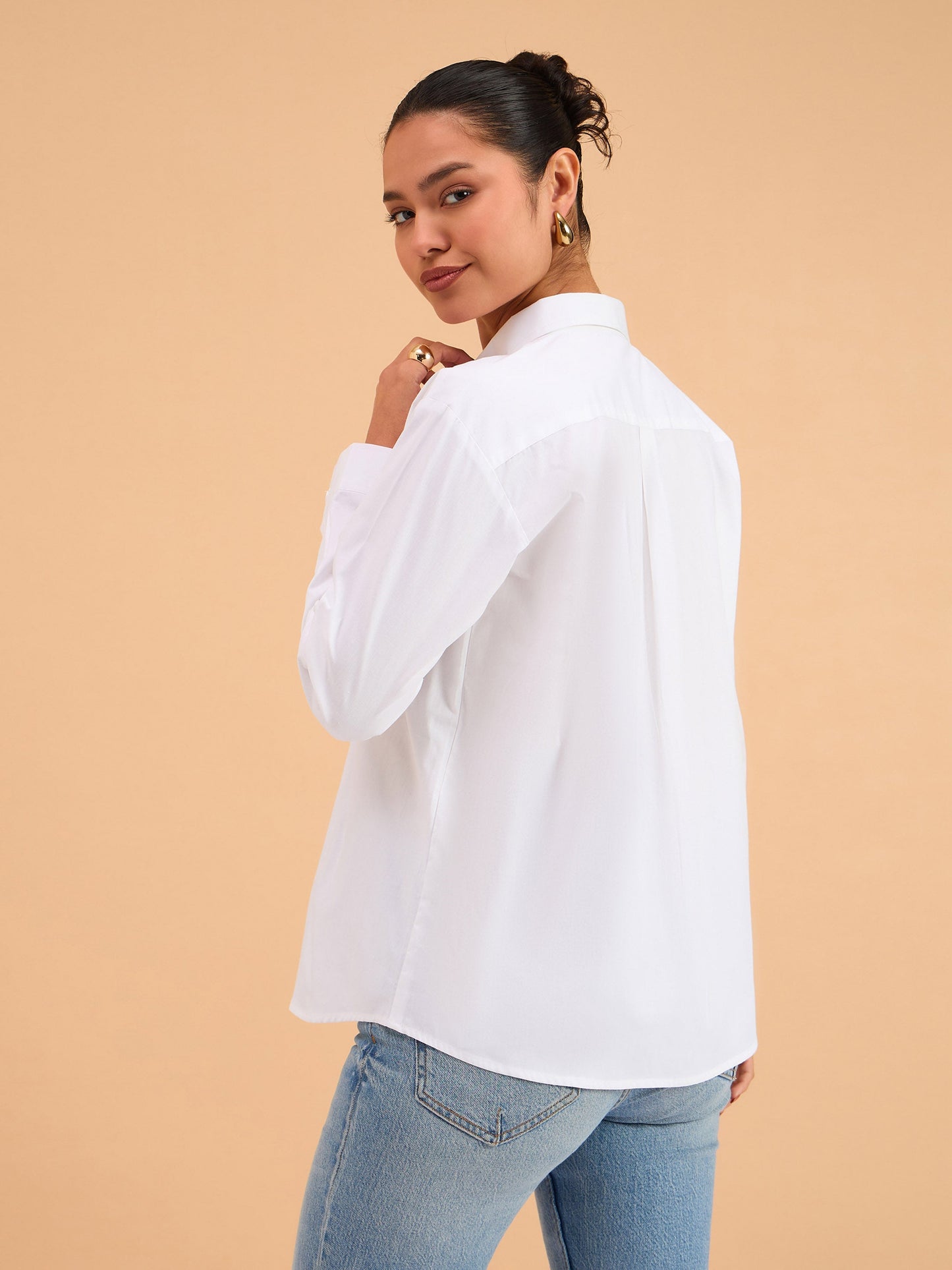 White Poplin Oversized Shirt