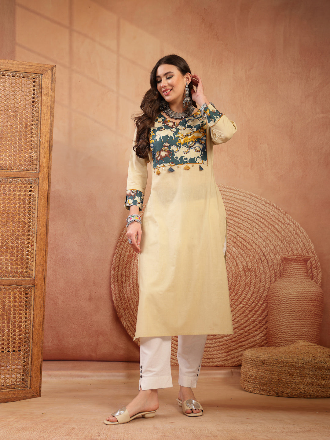 Solid Rayon Straight Kurta