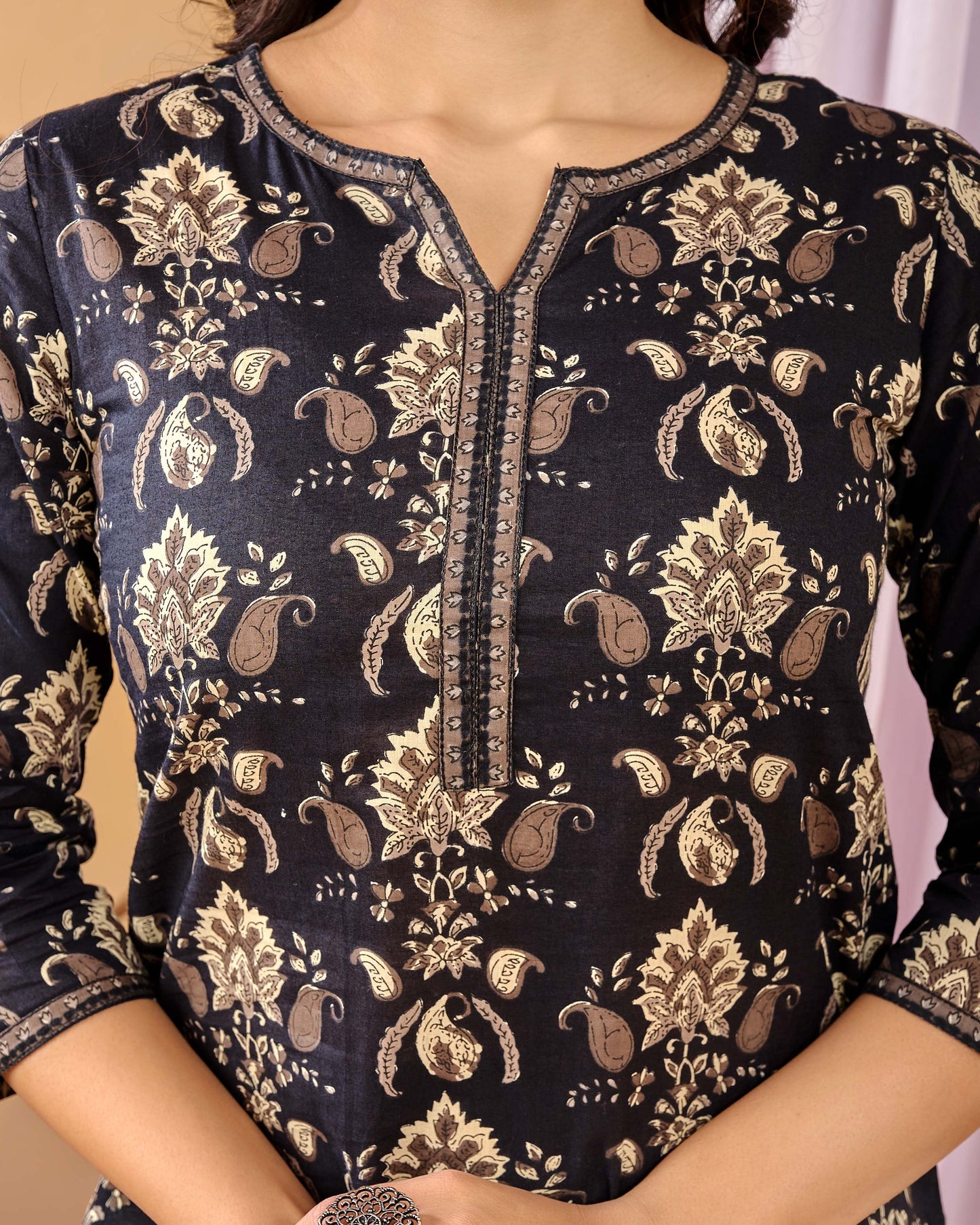 Black Printed Straight Tunic