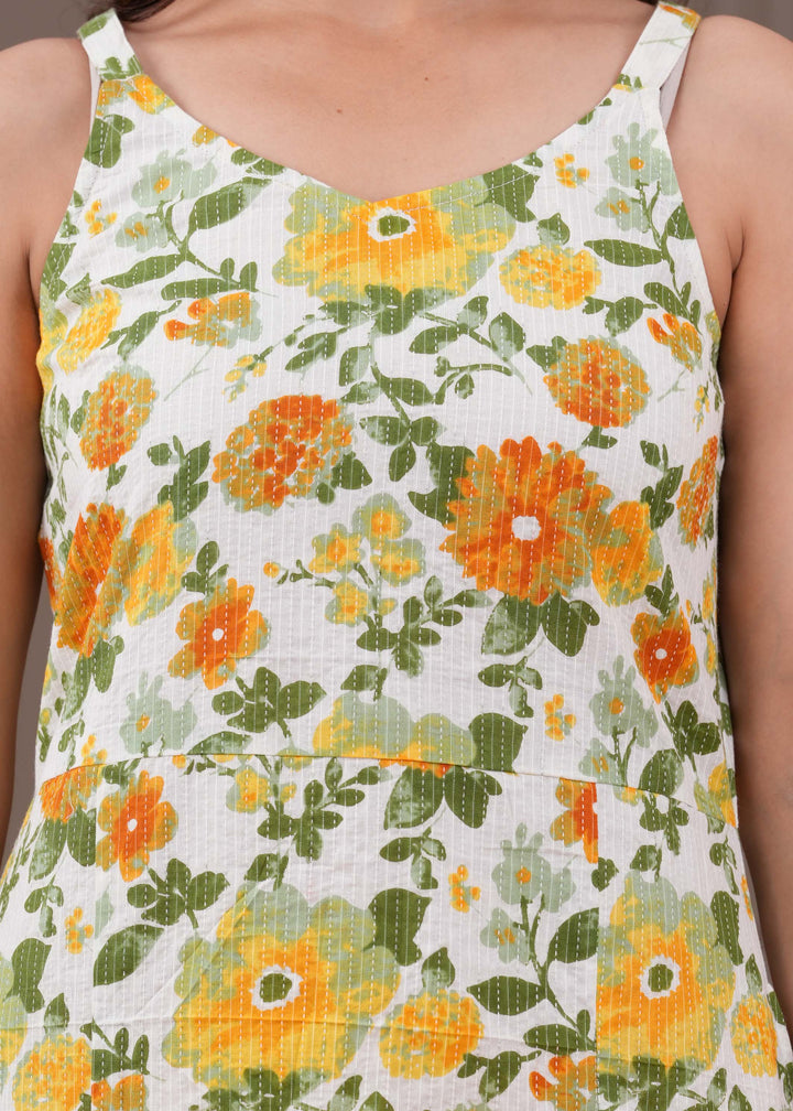 Floral Printed Sleeveless Dress