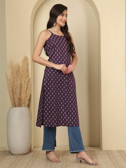 Purple Printed Kurta