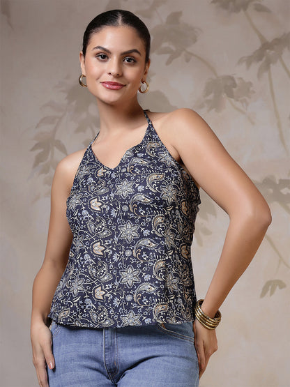 Blue Printed Top