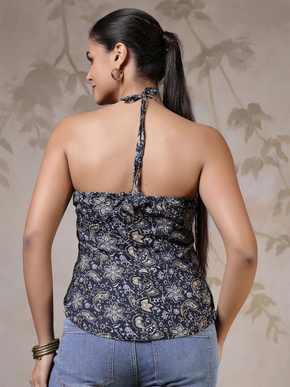 Blue Printed Top