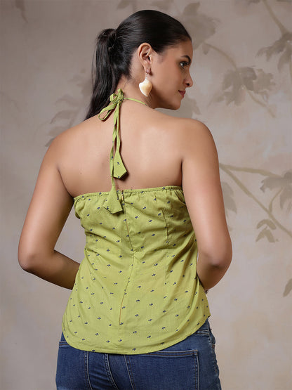 Green Printed Top