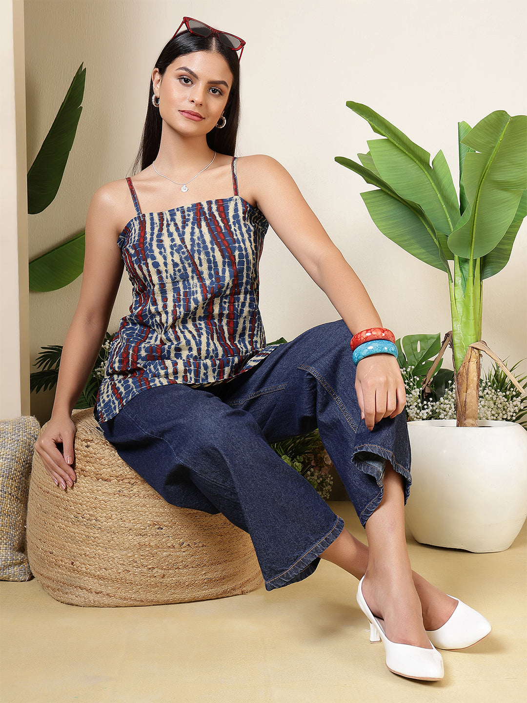 Multicolore Printed Straight Tunic