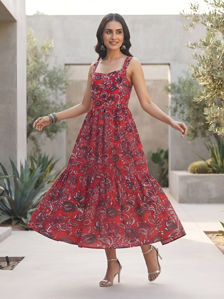 Floral Printed Stylish Dress