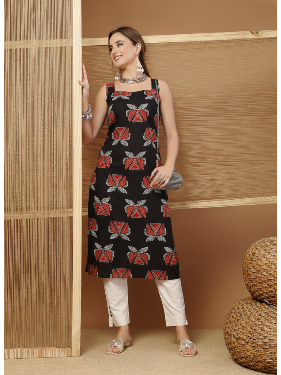 Block Printed Cotton Straight Kurta