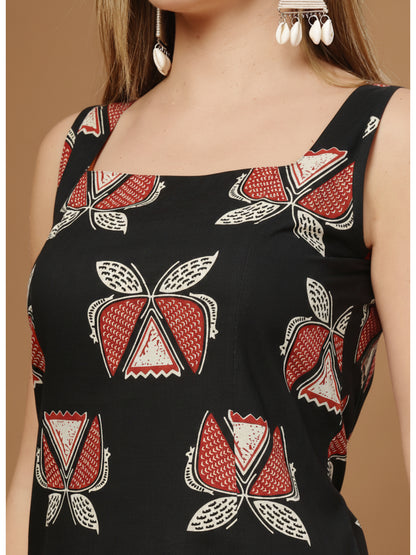 Block Printed Cotton Straight Kurta