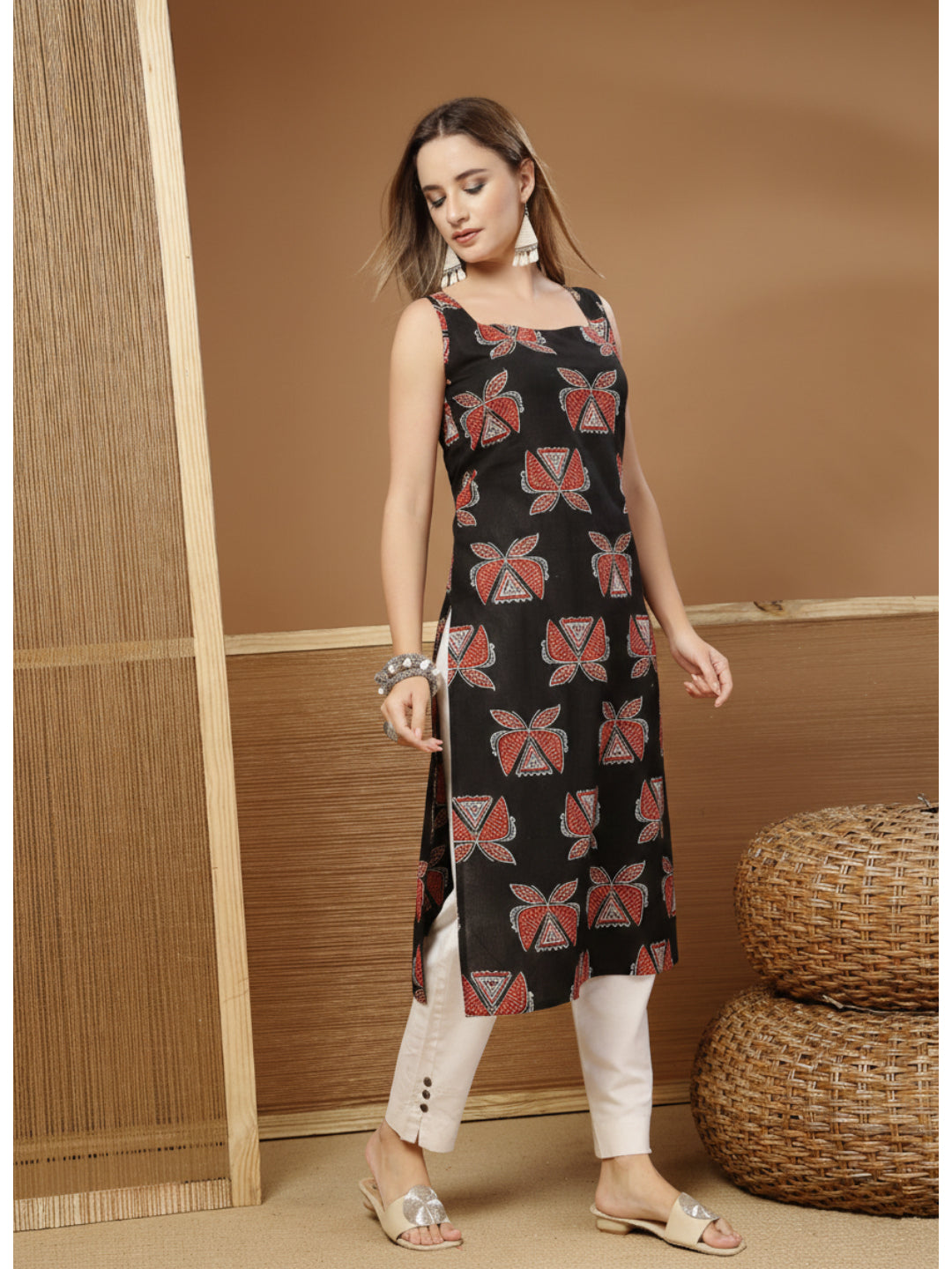 Block Printed Cotton Straight Kurta