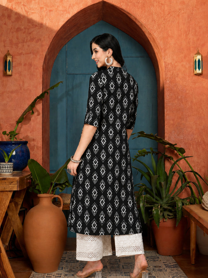Ethnic Printed Rayon A-Line Kurta