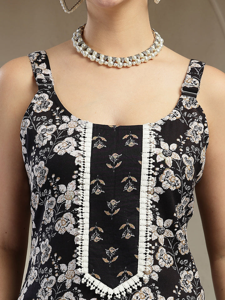 Floral Printed Cotton Straight Kurta