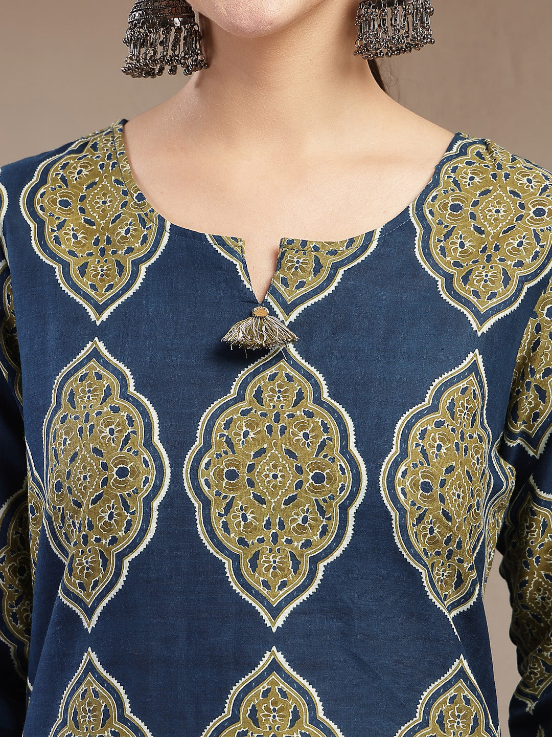 Ethnic Printed Cotton Straight Kurta
