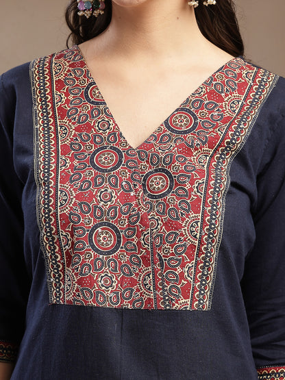 Solid Cotton Straight Kurta