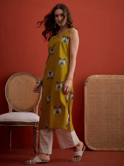 Block Printed Cotton Straight Kurta