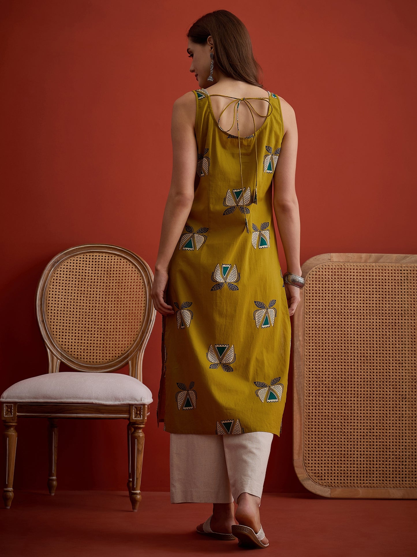 Block Printed Cotton Straight Kurta
