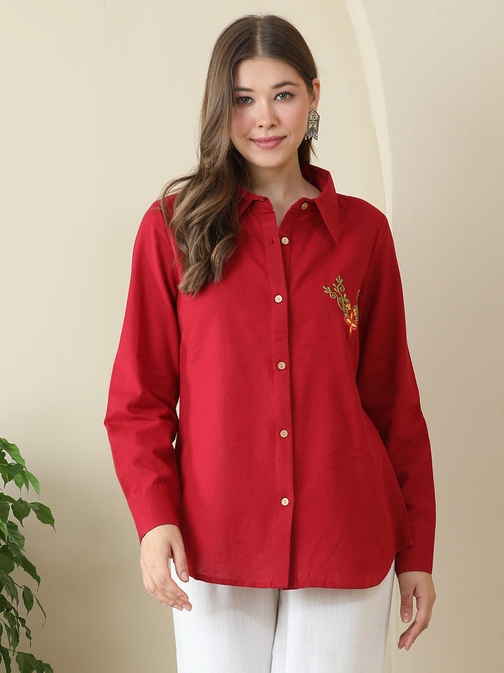 Solid Cotton Linen Shirts