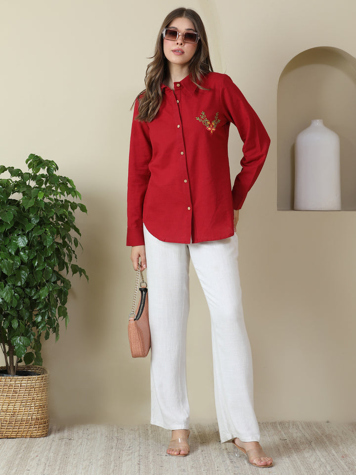 Solid Cotton Linen Shirts