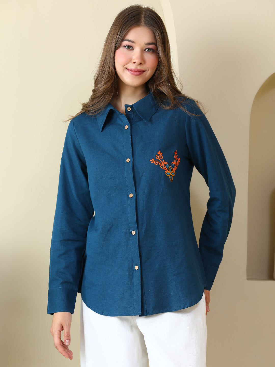 Solid Cotton Linen Shirts