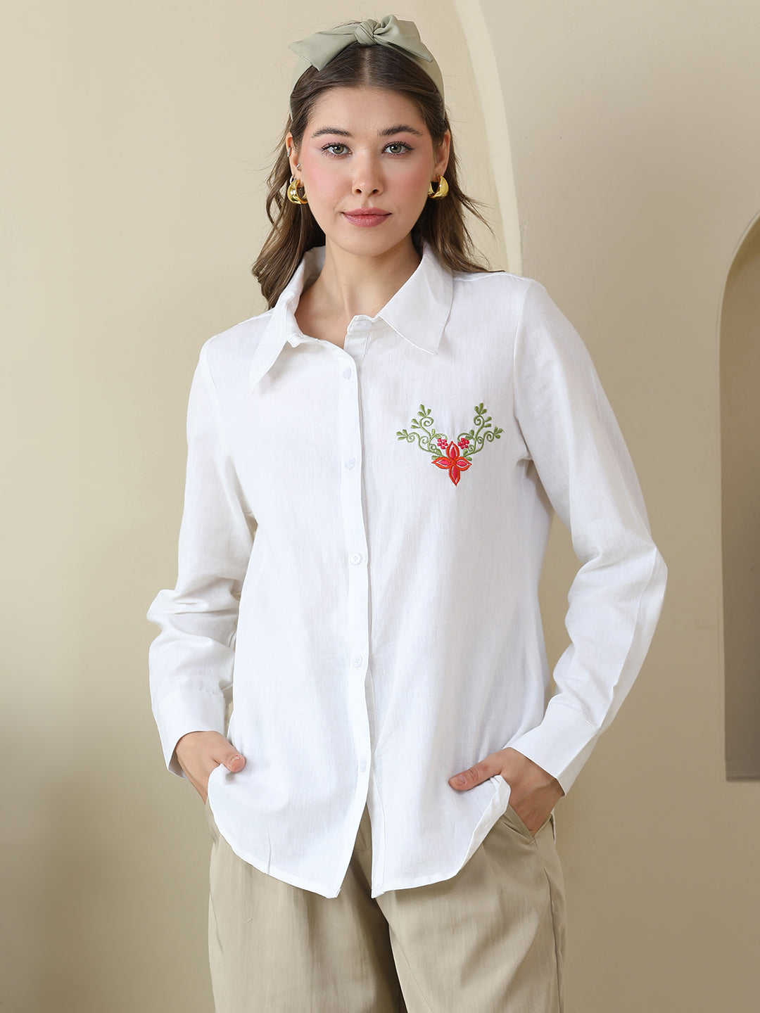 Solid Cotton Linen Shirts