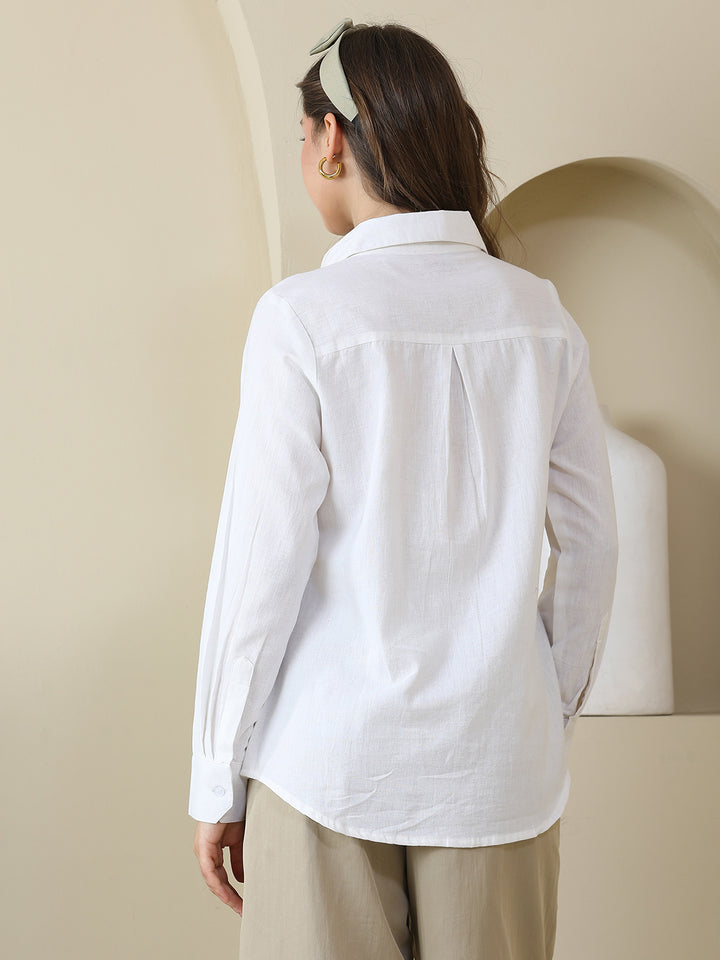 Solid Cotton Linen Shirts