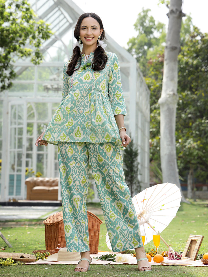 Ikat Printed Cotton Co-Ord Set