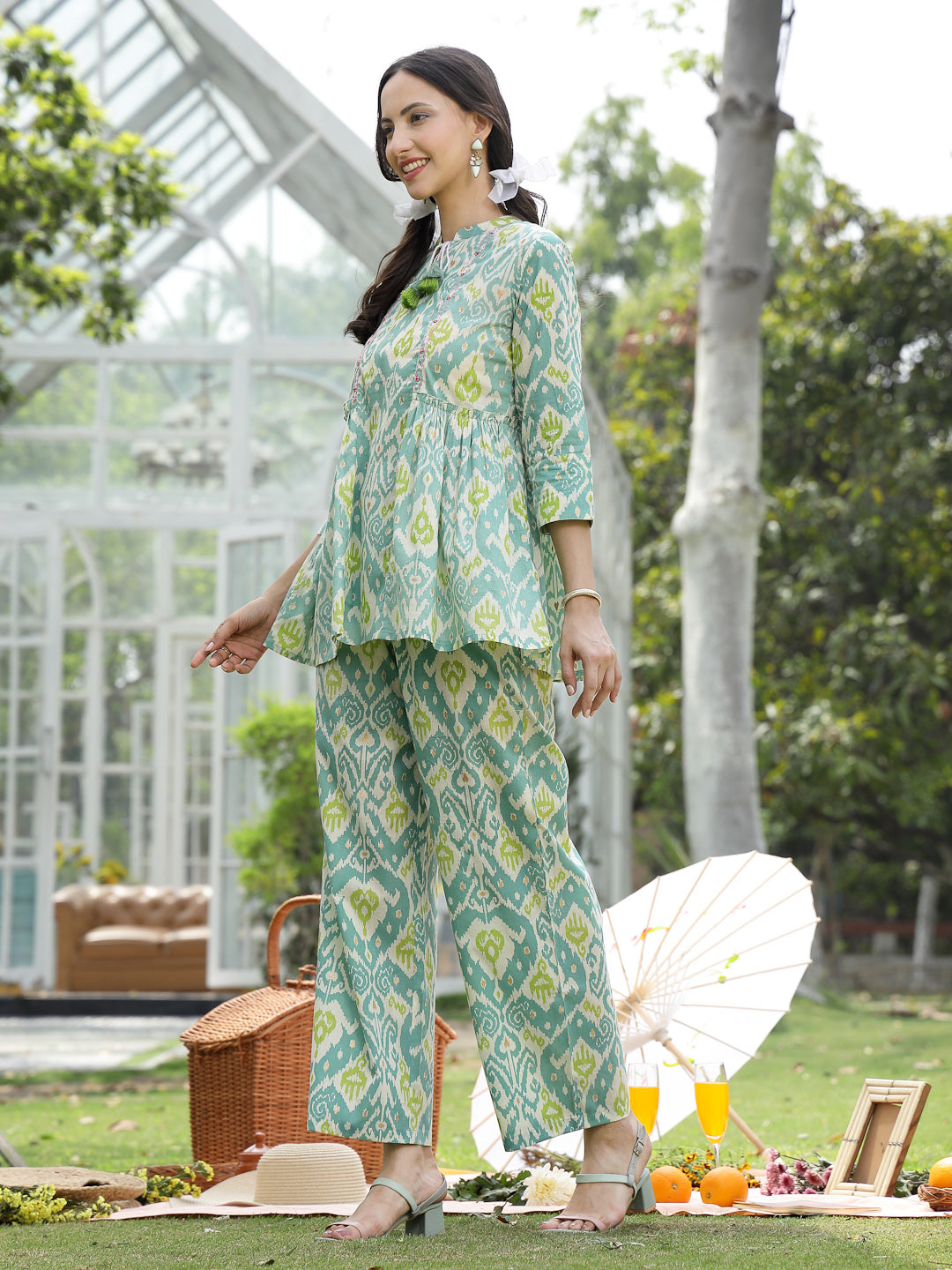 Ikat Printed Cotton Co-Ord Set