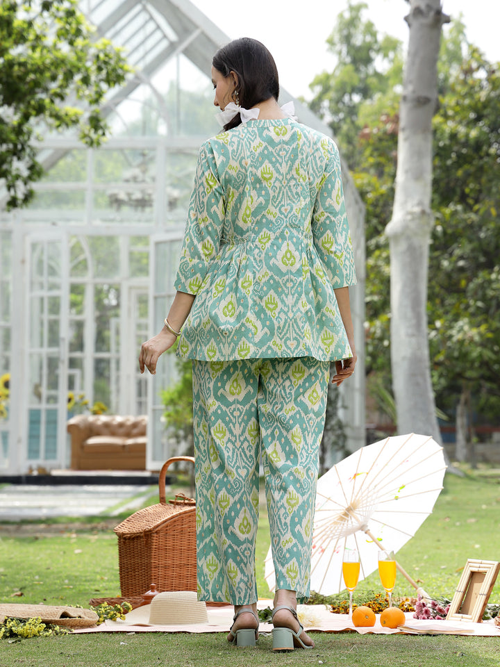 Ikat Printed Cotton Co-Ord Set
