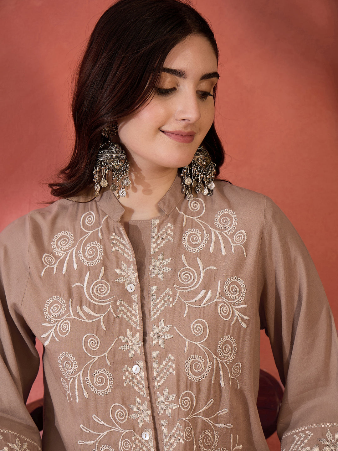 Embroidered Rayon Co-Ord Set