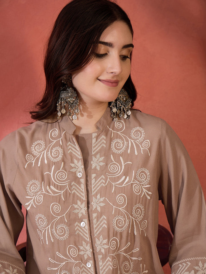Embroidered Rayon Co-Ord Set