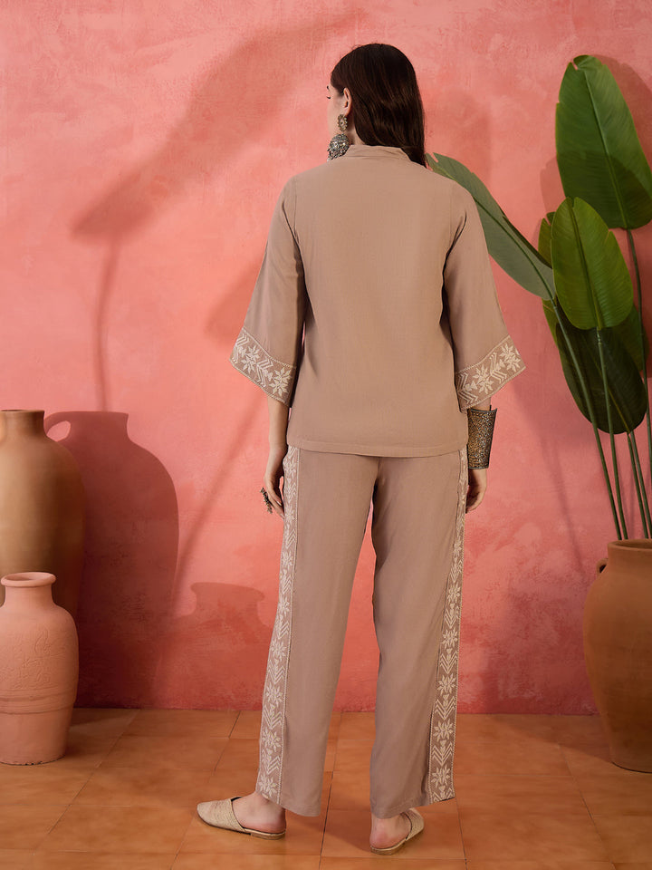 Embroidered Rayon Co-Ord Set