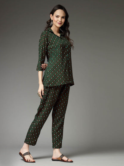 Printed Poly Crepe Co-Ord Set (Pre-Order)