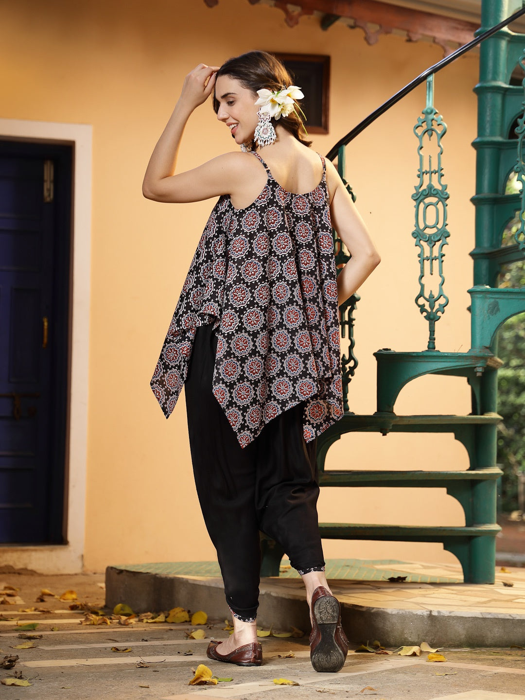 Black Ajrakh Printed Cotton Co-Ord Set (Pre-Order)