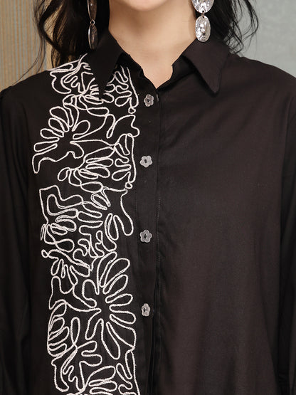 Solid & Embroidered Rayon Co-Ord Set