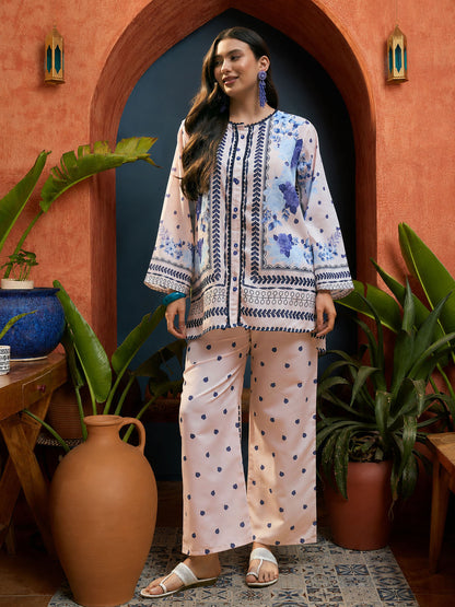 Floral Printed High-Low Rayon Co-Ord Set
