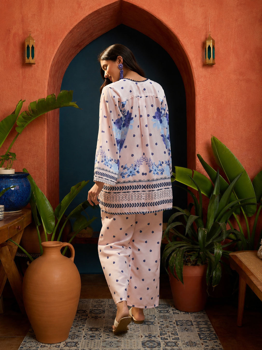Floral Printed High-Low Rayon Co-Ord Set